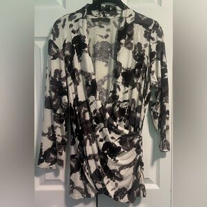 Rose & Olive Monochrome Abstract Top